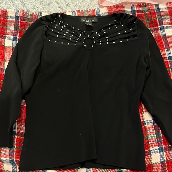 Black rhinestone top - Picture 1 of 3